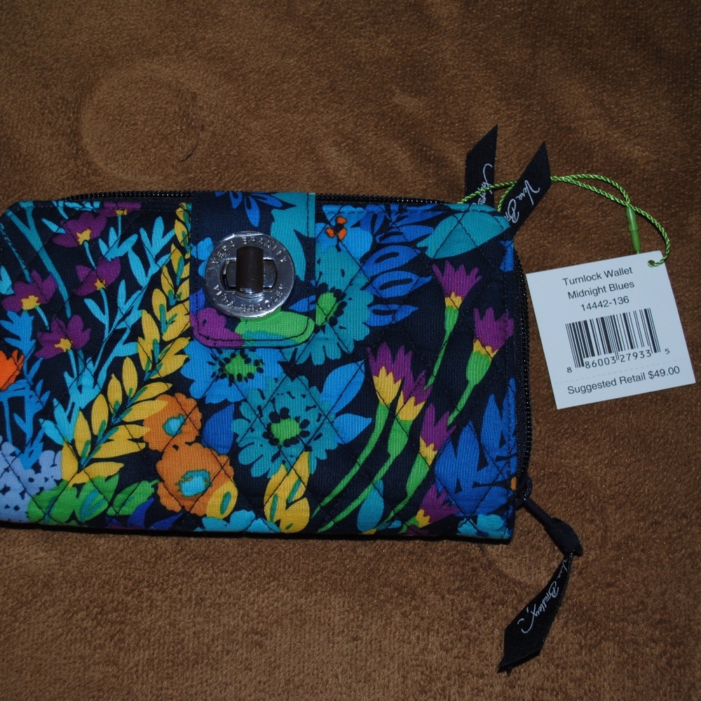 Vera Bradley Midnight Blues Turnlock Wallet